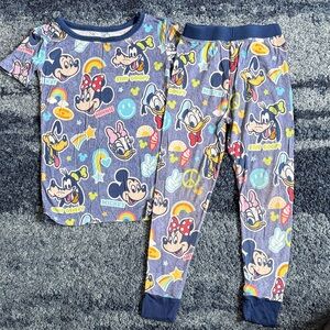 Little Sleepies Mickey & Friends Kids Pajamas Size 3T